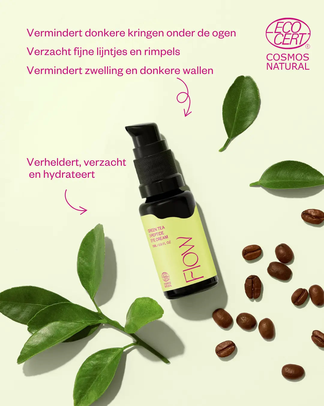 Green Tea &amp; Peptide Eye Cream - Flow Cosmetics - 15ml